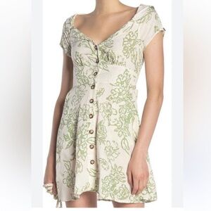 Free People floral linen mini dress
